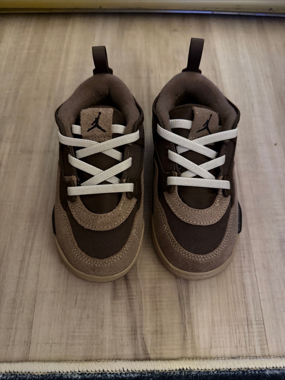 Jordan Kids Brown and White Low-Top Sneakers